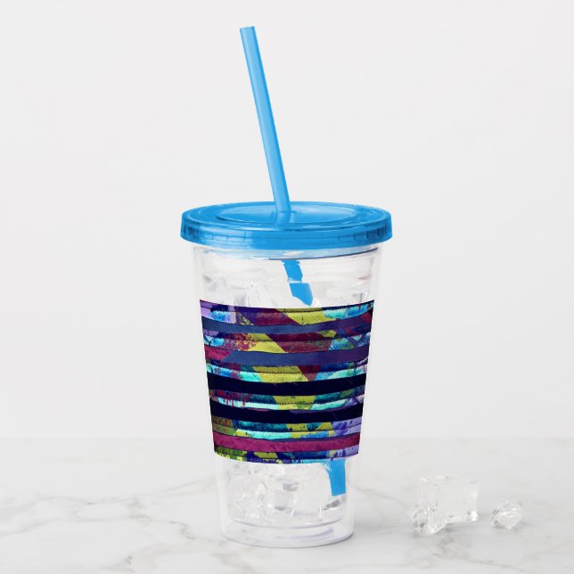 Metallic stripes acrylic tumbler (Front Ice)