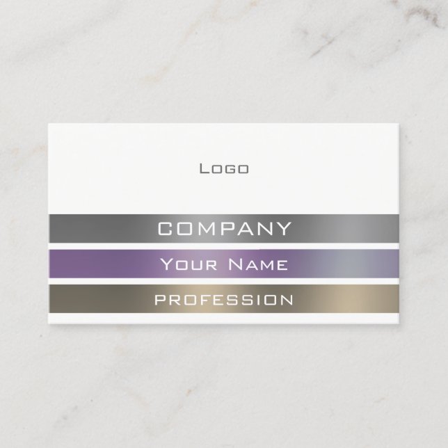 Metallic stripes ribbon pattern business card (Front)