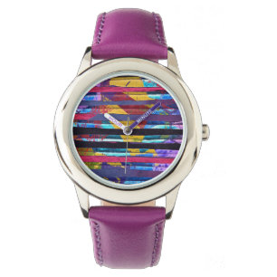 Metallic stripes watch