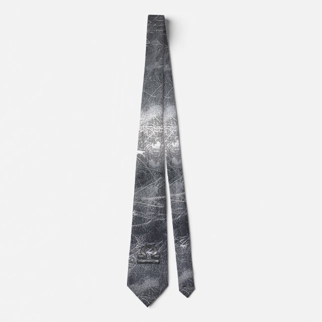 Metallic Style Libra Zodiac Sign Tie (Front)