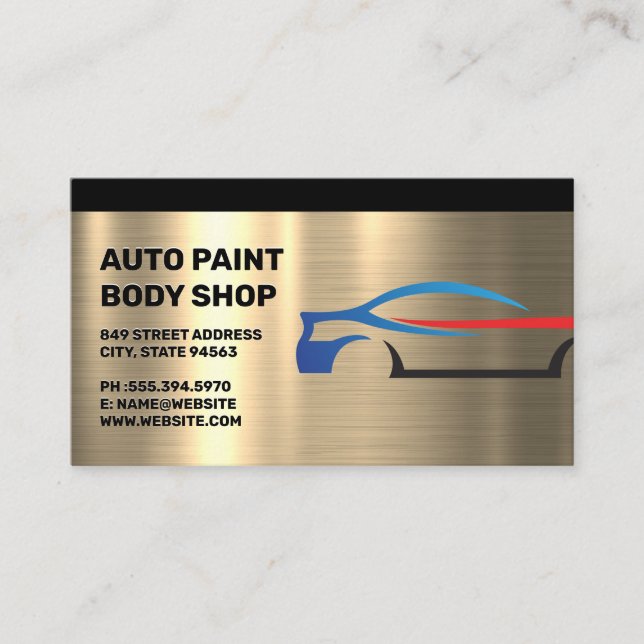 Metallic | Stylised Car Logo Business Card (Front)
