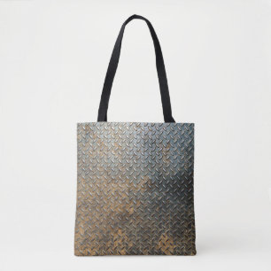 Metallic surface, reflective texture background. tote bag