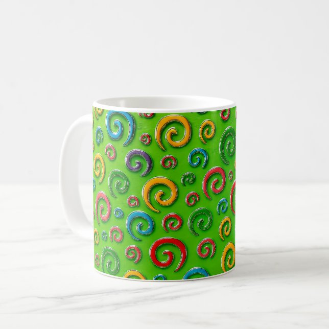 Metallic Swirl Fun Coffee Mug (Front Left)