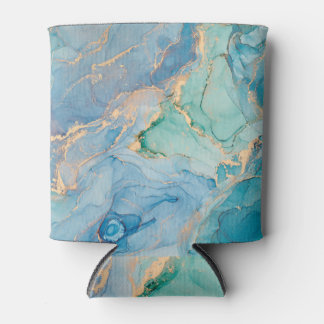 Metallic Swirls: Abstract Fluid Art Can Cooler