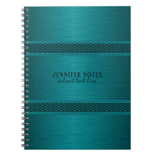 Metallic Teal-Green Brushed Aluminium Look Notebook
