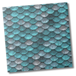 Metallic Teal Pattern Ceramic Tile