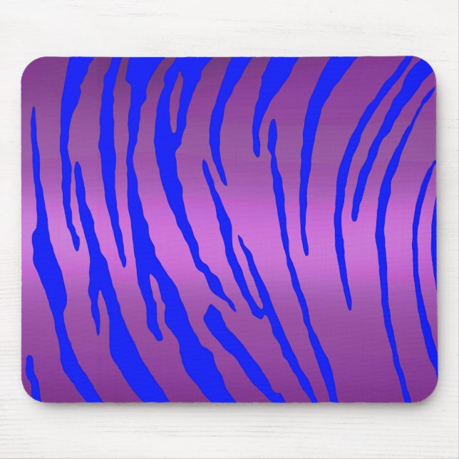 Metallic Tiger Stripes Pink Blue Mouse Pad (Front)