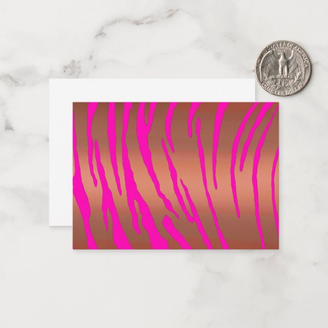 Metallic Tiger Stripes Pinks Card (Front/Back In Situ)