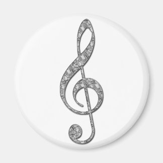 Metallic Treble Clef Magnet