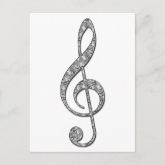 Metallic Treble Clef Postcard