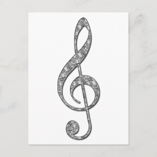 Metallic Treble Clef Postcard (Front)