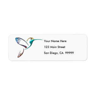 Metallic Tropical Hummingbird Return Address Label