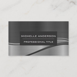 Metallic Wave Background Business Card