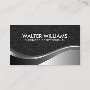 Metallic Wave   Black Texture Business Card