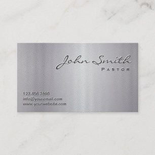 Metallic Wave Patterns Pastor Business Card