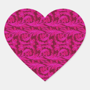 Metallic Waves, 2 Tone Pink Heart Sticker