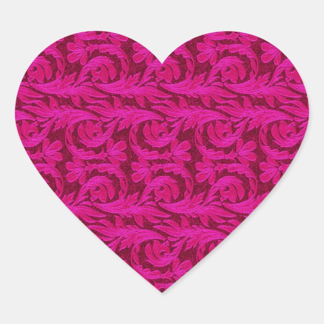 Metallic Waves, 2 Tone Pink Heart Sticker (Front)