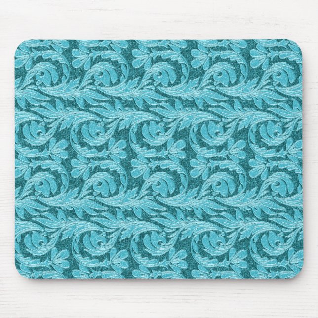 Metallic Waves 2 Tone Teal Lt.-Computer Mousepad (Front)