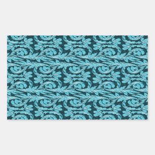 Metallic Waves 2Tone Teal Drk Rec.STICKER Rectangular Sticker