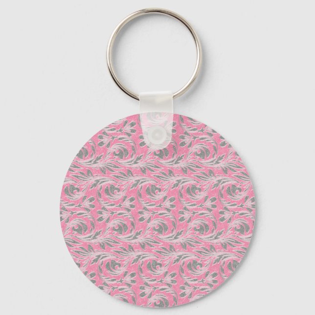Metallic Waves, Lt Pink-White Key Ring (Front)