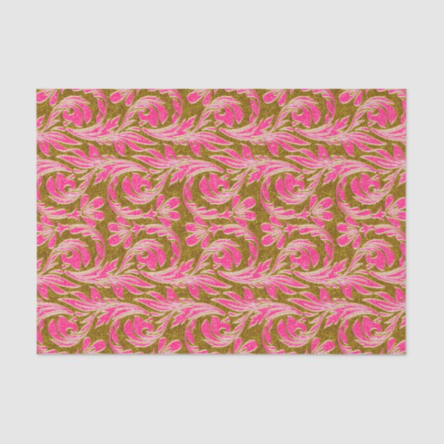 Metallic Waves-Pink-Gold-TISSUE WRAPPING PAPER (Front)