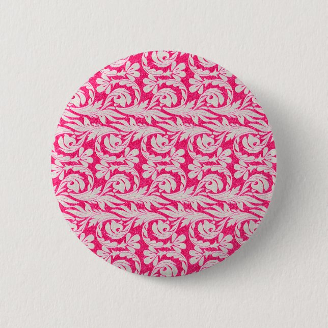 Metallic Waves Pink-White 6 Cm Round Badge (Front)