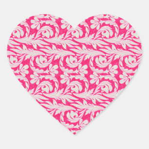 Metallic Waves Pink-White Heart Sticker