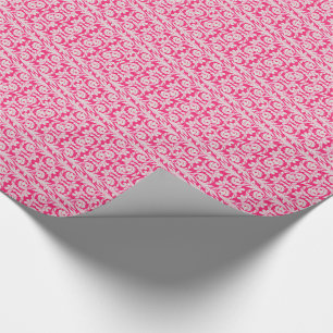 Metallic Waves Pink-White Wrapping Paper