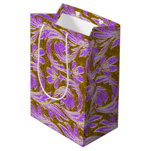 Metallic Waves-Purple-Gold-GIFT BAG m