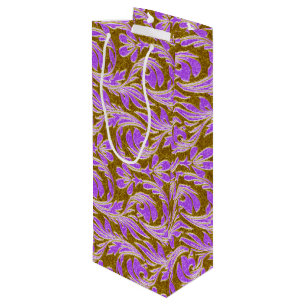 Metallic Waves-Purple-Gold-WINE GIFT BAG