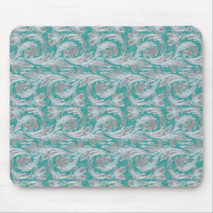 Metallic Waves, Seafoam-White MOUSEPAD