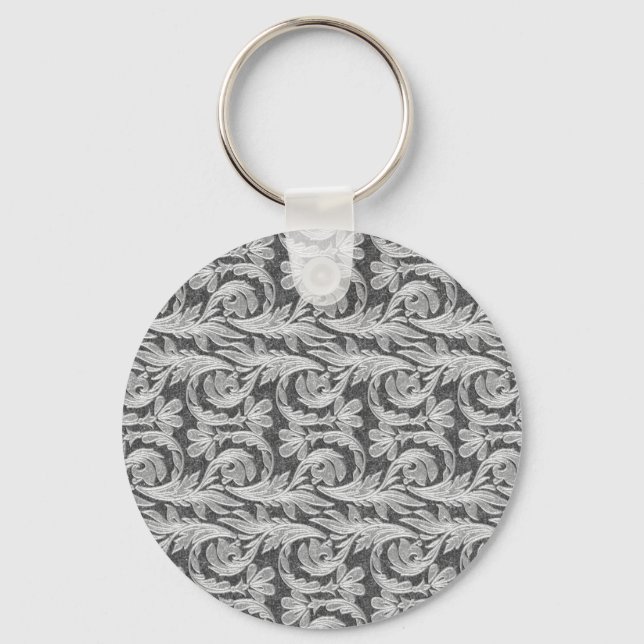 Metallic Waves, Silver-White KEYCHAIN (Front)