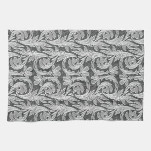 Metallic Waves, Silver-White KITCHEN TOWEL