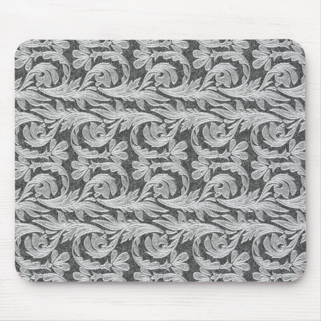 Metallic Waves, Silver-White MOUSEPAD (Front)