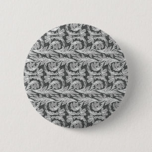 Metallic Waves, Silver-White PIN BUTTON