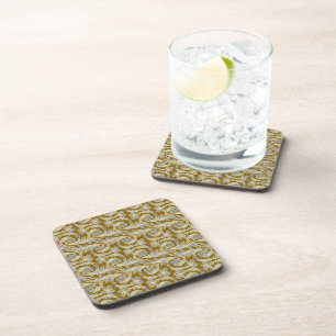 Metallic Waves, White-Gold COASTERS