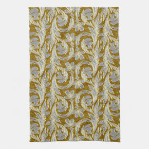 Metallic Waves, White-Gold KITCHEN TOWEL