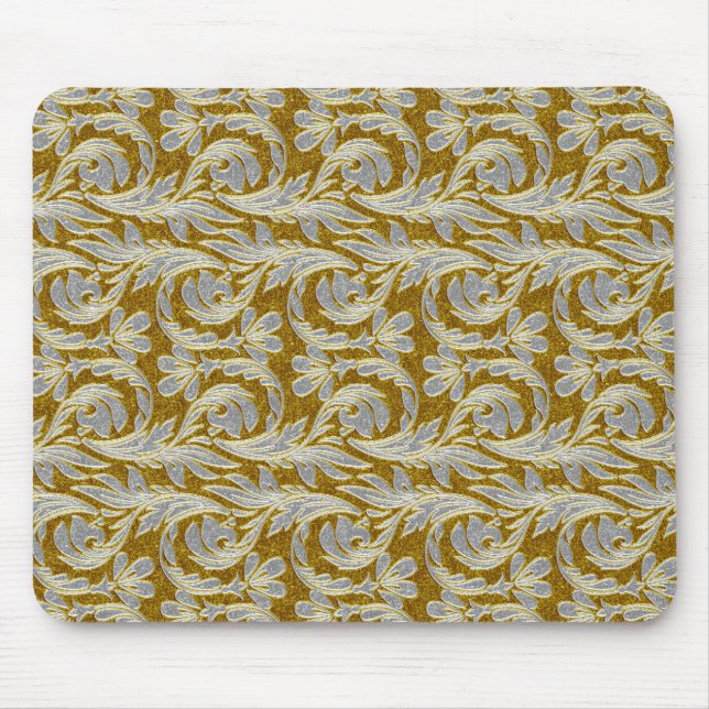 Metallic Waves, White-Gold MOUSEPAD (Front)