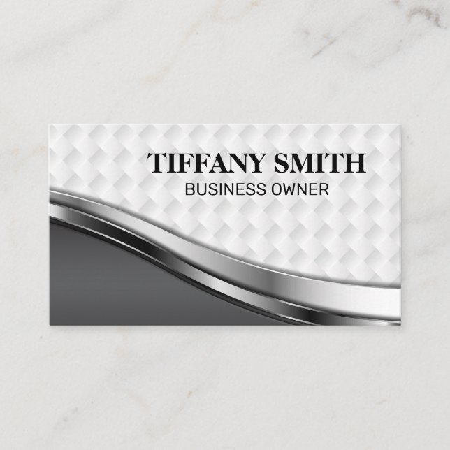Metallic Weave Pattern | Metal Wave Pattern Business Card (Front)
