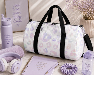Metallic White Leopard Pattern Duffle Bag