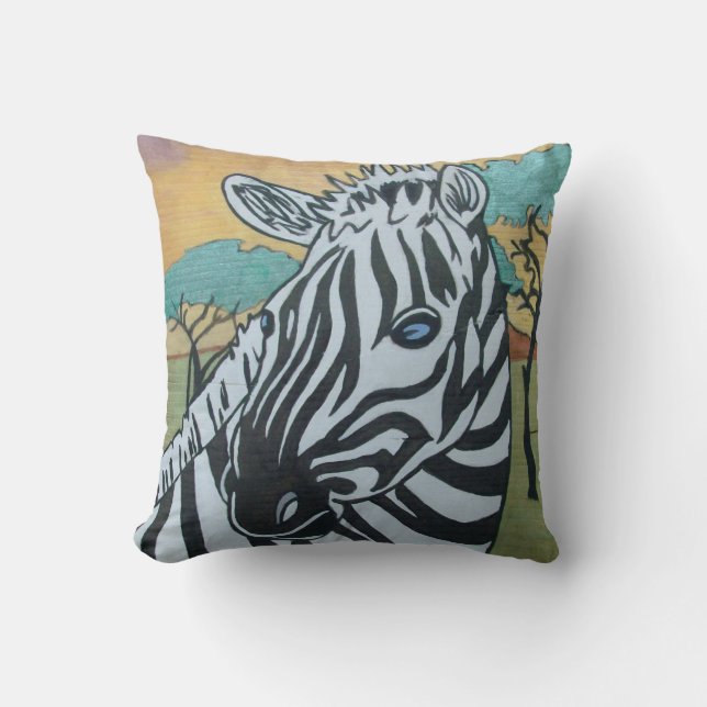 Metallic Zebra Pillow (Front)