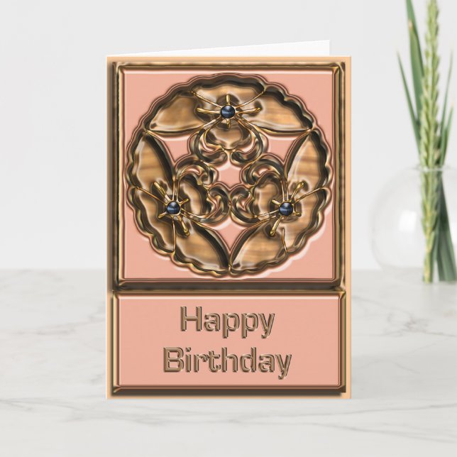 Metallica Embossed Butterfly Tray Birthday Card (Front)