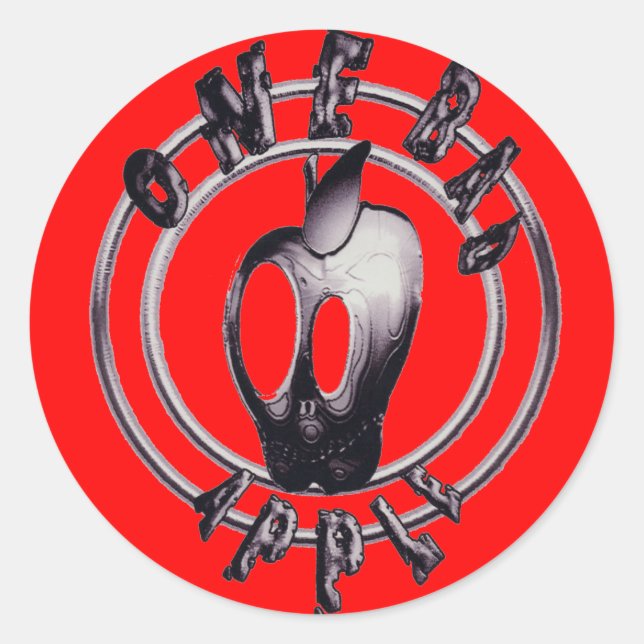 Metallicappleskull_trans - Customised Classic Round Sticker (Front)