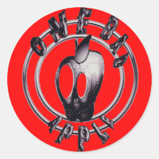 Metallicappleskull_trans - Customised Classic Round Sticker