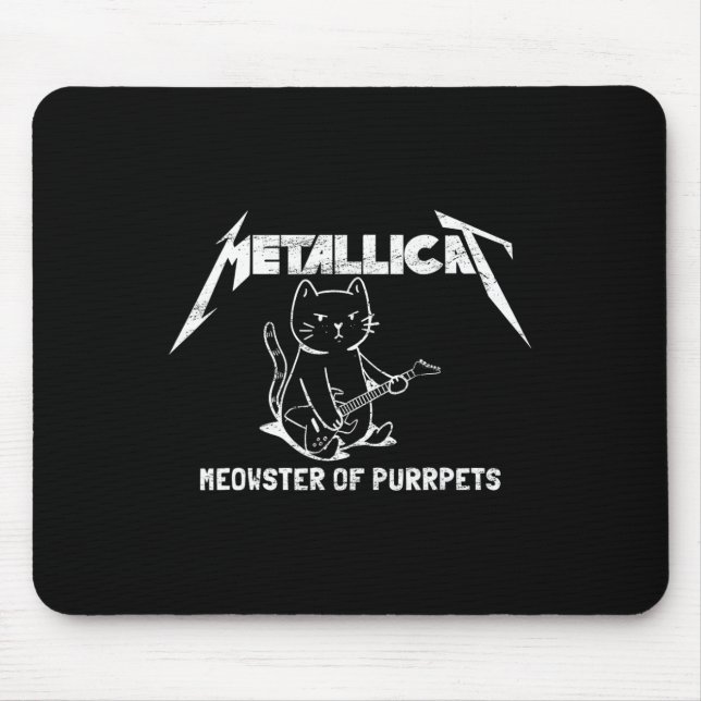 Metallicat Meowster Of Purrpets - Funny Cat 1  Mouse Pad (Front)