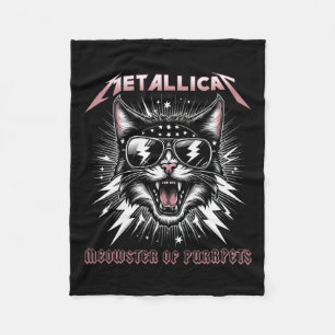 Metallicat Meowster Of Purrpets - Funny Cat 2 Fleece Blanket