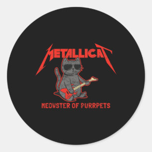Metallicat Meowster Of Purrpets - Funny Cat Classic Round Sticker