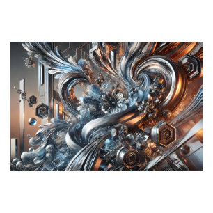 Metallische Strömungen Photo Print