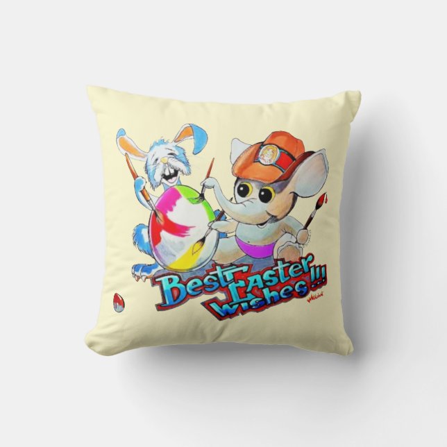 Metalphant Easter Throw Pillow (Front)