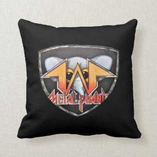 Metalphant Emblem Throw Pillow - black